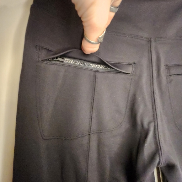 ATHLETA Delancey ShineTight Leggings Faux Leather Front, Zip Pockets Sz Small - Picture 8 of 11